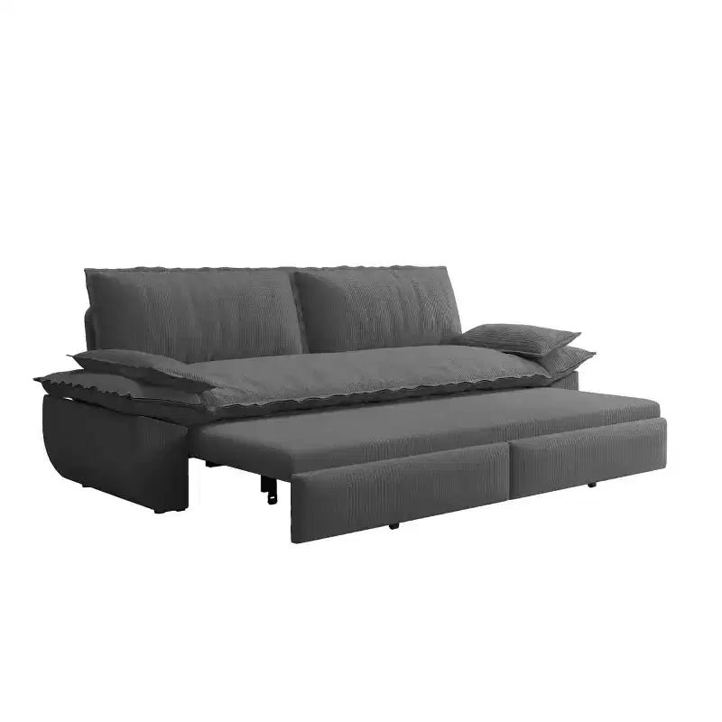 Divano letto convertibile 3 in 1 Queen Size con cuscini e struttura estraibile, divano letto moderno in velluto a coste per soggiorno o camera degli ospiti - Panipeachy