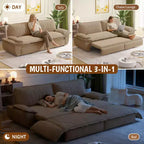 Divano letto convertibile 3 in 1 Queen Size con cuscini e struttura estraibile, divano letto moderno in velluto a coste per soggiorno o camera degli ospiti - Panipeachy