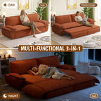 Divano letto convertibile 3 in 1 Queen Size con cuscini e struttura estraibile, divano letto moderno in velluto a coste per soggiorno o camera degli ospiti - Panipeachy