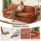 Divano letto convertibile 3 in 1 Queen Size con cuscini e struttura estraibile, divano letto moderno in velluto a coste per soggiorno o camera degli ospiti - Panipeachy