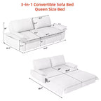 Divano letto convertibile 3 in 1 Queen Size con cuscini e struttura estraibile, divano letto moderno in velluto a coste per soggiorno o camera degli ospiti - Panipeachy