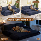 Divano letto convertibile 3 in 1 Queen Size con cuscini e struttura estraibile, divano letto moderno in velluto a coste per soggiorno o camera degli ospiti - Panipeachy