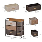 Organizzatore portaoggetti a 3 ripiani per camera da letto e ingresso, cassettiera a 7 cassetti con struttura in acciaio per camera da letto