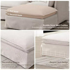 GDFStudio Nelson Moderno Divano Sezionale Modulare a L Fuori Misura in ciniglia da 125,5 cm con Ottomano Mobile