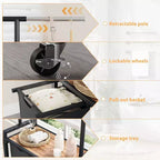 Stand appendiabiti con doppio cesto portabiancheria, Organizzatore mobile per vestiti con mensola per camera da letto/lavanderia