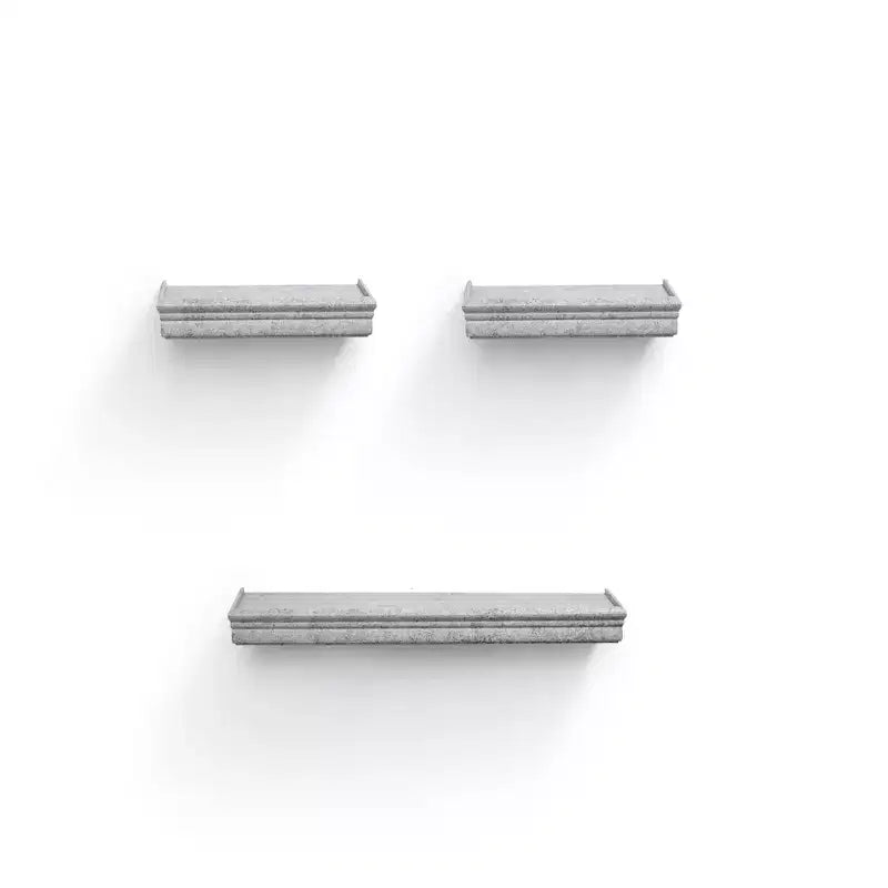 Mensola galleggiante grigia da 23,6 pollici con staffa invisibile per montaggio a parete in legno, perfetta per l'arredamento di bagno/camera da letto/cucina o per esporre libri/piante, facile da installare.