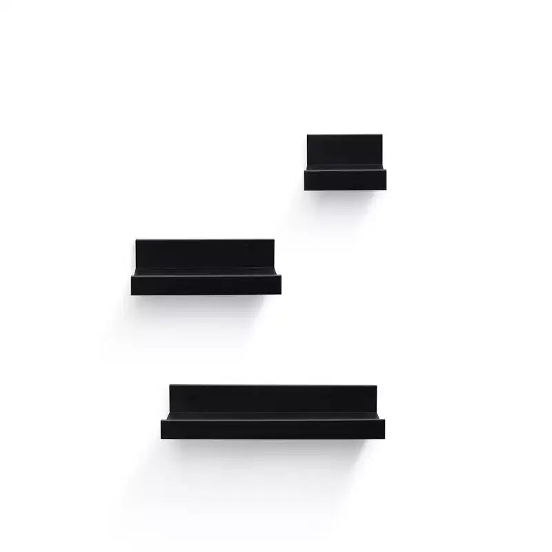 Mensola galleggiante nera da 40 cm, con supporti a scomparsa, in legno, per parete, perfetta per l'arredamento di bagno/camera da letto/cucina o per esporre libri/piante, facile da installare.