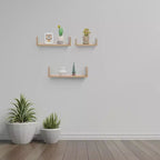 14 Maple Floating Shelf C invisible-bracket wood wall mount, perfect bathroom/bedroom/kitchen dcor or book/plant display, easy install.