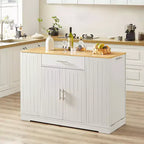 TUYOHW Modern Kitchen Island with Drawers,Tilt-Out Trash Cabinet,Kitchen Storage Islands with Adjustable Shelves for Kitchen & Dining Room