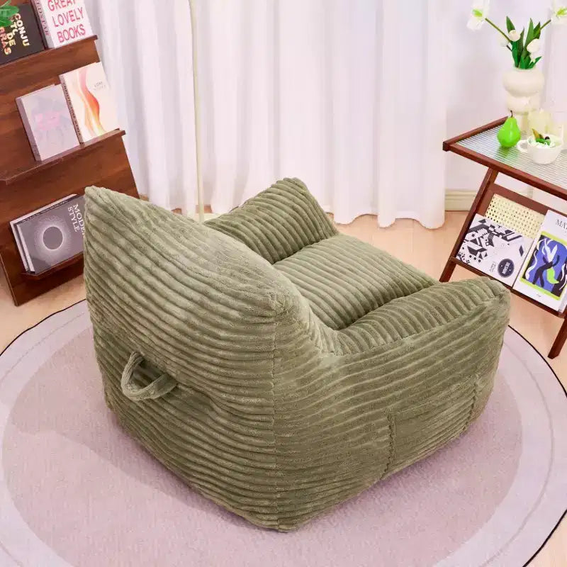 TUYOHW Poltrona Sacco in Velluto a Coste, Divano Sacco Gigante Moderno con Braccioli e Schiuma ad Alta Resilienza, Comoda Poltrona Relax per il Soggiorno