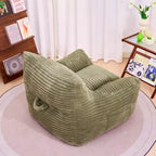 TUYOHW Poltrona Sacco in Velluto a Coste, Divano Sacco Gigante Moderno con Braccioli e Schiuma ad Alta Resilienza, Comoda Poltrona Relax per il Soggiorno