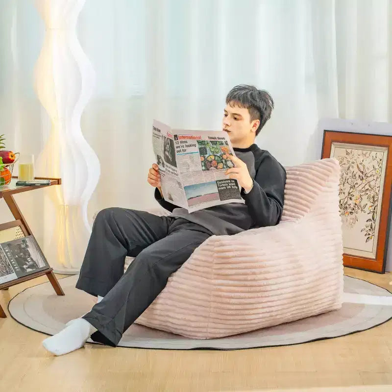 TUYOHW Poltrona Sacco in Velluto a Coste, Divano Sacco Gigante Moderno con Braccioli e Schiuma ad Alta Resilienza, Comoda Poltrona Relax per il Soggiorno