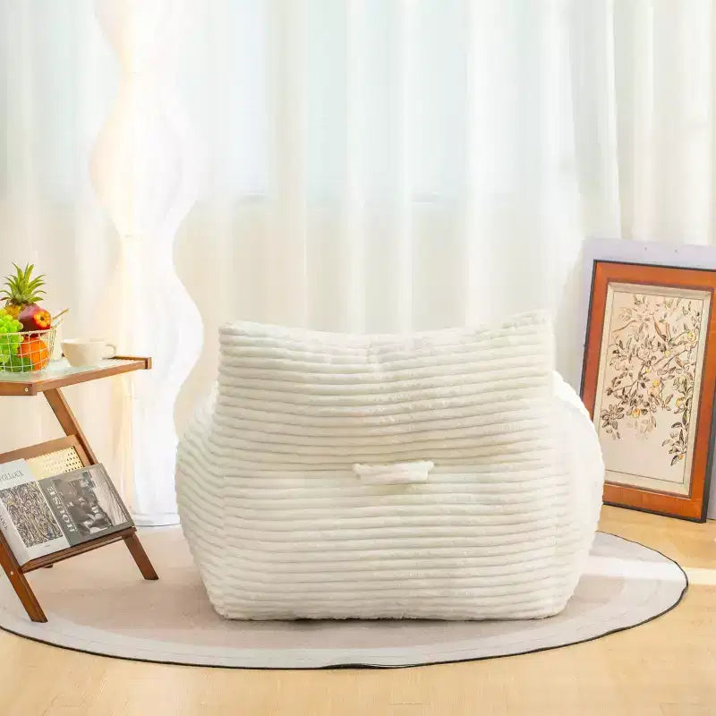 TUYOHW Poltrona Sacco in Velluto a Coste, Divano Sacco Gigante Moderno con Braccioli e Schiuma ad Alta Resilienza, Comoda Poltrona Relax per il Soggiorno