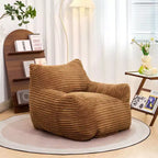 TUYOHW Poltrona Sacco in Velluto a Coste, Divano Sacco Gigante Moderno con Braccioli e Schiuma ad Alta Resilienza, Comoda Poltrona Relax per il Soggiorno