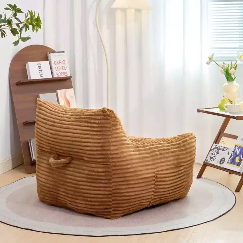 TUYOHW Poltrona Sacco in Velluto a Coste, Divano Sacco Gigante Moderno con Braccioli e Schiuma ad Alta Resilienza, Comoda Poltrona Relax per il Soggiorno