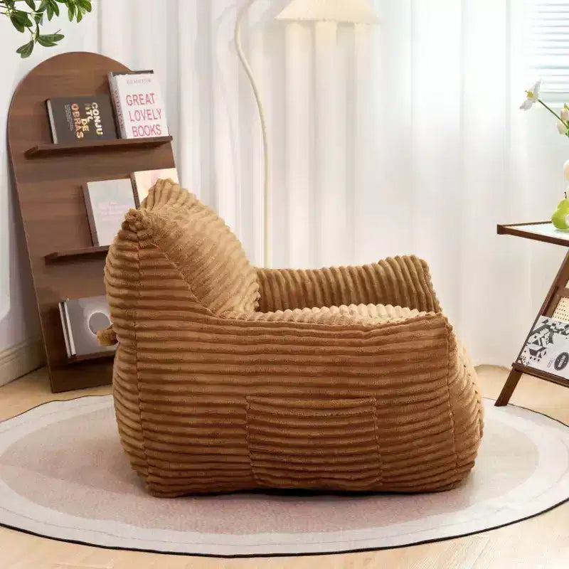 TUYOHW Poltrona Sacco in Velluto a Coste, Divano Sacco Gigante Moderno con Braccioli e Schiuma ad Alta Resilienza, Comoda Poltrona Relax per il Soggiorno