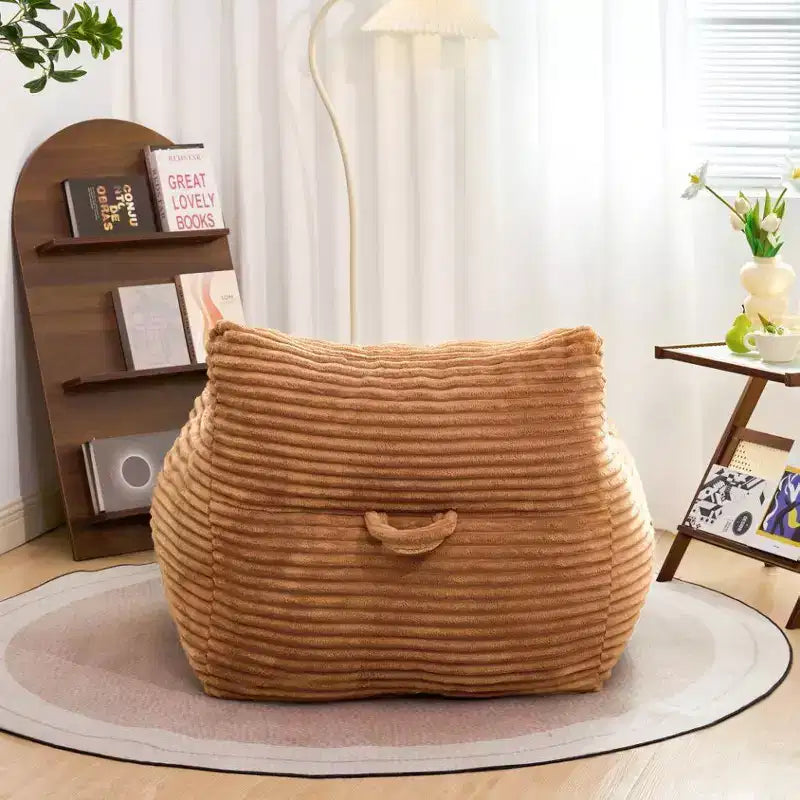 TUYOHW Poltrona Sacco in Velluto a Coste, Divano Sacco Gigante Moderno con Braccioli e Schiuma ad Alta Resilienza, Comoda Poltrona Relax per il Soggiorno