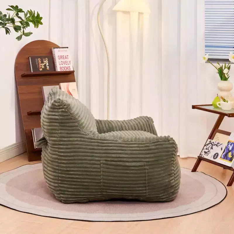 TUYOHW Poltrona Sacco in Velluto a Coste, Divano Sacco Gigante Moderno con Braccioli e Schiuma ad Alta Resilienza, Comoda Poltrona Relax per il Soggiorno