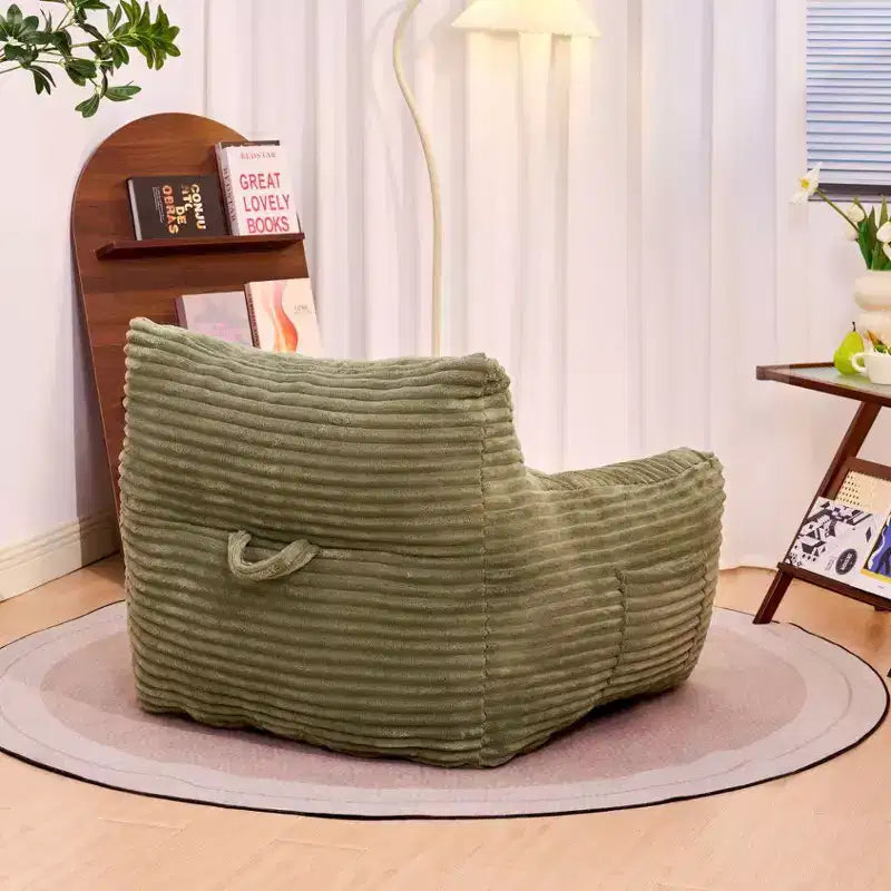 TUYOHW Poltrona Sacco in Velluto a Coste, Divano Sacco Gigante Moderno con Braccioli e Schiuma ad Alta Resilienza, Comoda Poltrona Relax per il Soggiorno