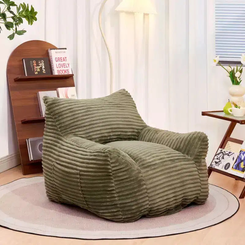 TUYOHW Poltrona Sacco in Velluto a Coste, Divano Sacco Gigante Moderno con Braccioli e Schiuma ad Alta Resilienza, Comoda Poltrona Relax per il Soggiorno