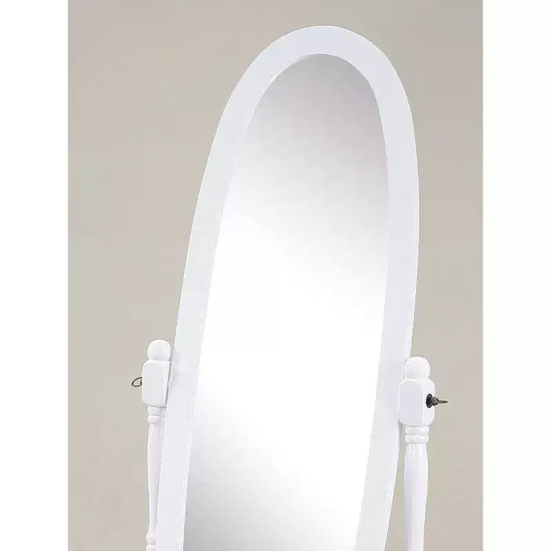 Specchio Decorativo a Figura Intera TUYOHW Anna Style per Camera da Letto, Spogliatoio, Specchio a Cheval Tradizionale a Terra con Cornice in Legno, Bianco