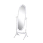 Specchio Decorativo a Figura Intera TUYOHW Anna Style per Camera da Letto, Spogliatoio, Specchio a Cheval Tradizionale a Terra con Cornice in Legno, Bianco