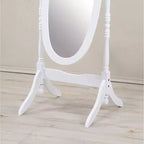 Specchio Decorativo a Figura Intera TUYOHW Anna Style per Camera da Letto, Spogliatoio, Specchio a Cheval Tradizionale a Terra con Cornice in Legno, Bianco