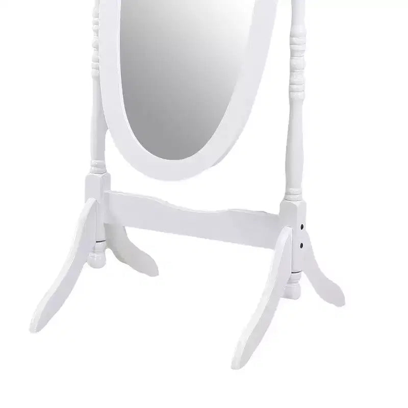 Specchio Decorativo a Figura Intera TUYOHW Anna Style per Camera da Letto, Spogliatoio, Specchio a Cheval Tradizionale a Terra con Cornice in Legno, Bianco