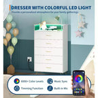 Cassettiera alta a 5 cassetti Acekool, comò moderno bianco con cassetti silenziosi, organizer contenitore resistente all'acqua per camera da letto, armadio, corridoio