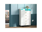 Cassettiera alta a 5 cassetti Acekool, comò moderno bianco con cassetti silenziosi, organizer contenitore resistente all'acqua per camera da letto, armadio, corridoio