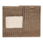 Cesto portabiancheria con coperchio e fodera rimovibile, in erba marina intrecciata, stile bohémien costiero, Happimess Reed