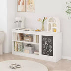 Libreria e armadietto portagiochi 3 in 1 per bambini con lavagna – Organizzatore moderno bianco per sala giochi