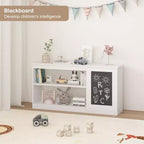 Libreria e armadietto portagiochi 3 in 1 per bambini con lavagna – Organizzatore moderno bianco per sala giochi