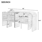 Madia a quattro ante in stile retrò, credenza in legno con ampio spazio contenitivo e angoli arrotondati, perfetta per soggiorno o ingresso, nera, 74 cm.