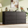 Rustic Farmhouse 6 Dresser for Bedroom,Wooden Drawer Dresser,Handle-Free Storage Cabinet with Drawers for Bedroom, Living Room, with Anti-Tip Safety