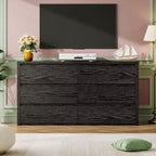 Cassettiera rustica da 6 cassetti per camera da letto, cassettiera in legno, armadio contenitore senza maniglie con cassetti per camera da letto, soggiorno, con sicurezza anti-ribaltamento