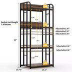 Scaffale da Panettiere da Cucina Resistente a 4 Ripiani Regolabili, Carrello Porta Microonde Indipendente per Riporre Oggetti in Cucina, Soggiorno, Garage