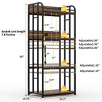 Scaffale da Panettiere da Cucina Resistente a 4 Ripiani Regolabili, Carrello Porta Microonde Indipendente per Riporre Oggetti in Cucina, Soggiorno, Garage