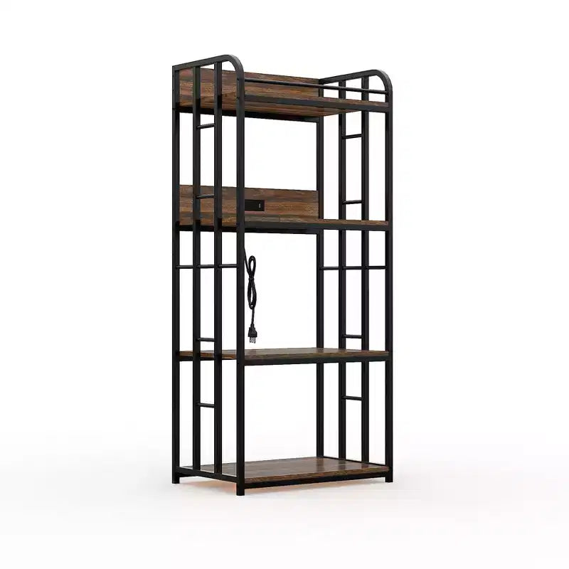 Scaffale da Panettiere da Cucina Resistente a 4 Ripiani Regolabili, Carrello Porta Microonde Indipendente per Riporre Oggetti in Cucina, Soggiorno, Garage