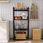 Scaffale da Panettiere da Cucina Resistente a 4 Ripiani Regolabili, Carrello Porta Microonde Indipendente per Riporre Oggetti in Cucina, Soggiorno, Garage