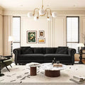 MAYEERTY 89 Velvet 3 Seat Sofa with Movable Ottoman, 3-in-1 Pull Out Sofa Bed, King Size Sofa Bed Black