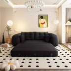 MAYEERTY 78.7 Divano Letto Pieghevole Multifunzionale, Divano Letto Trasformabile 3 in 1 in Tessuto Teddy Imbottito in Schiuma Nero