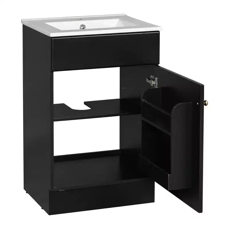 Mobiletto da bagno salvaspazio 20, mobiletto da bagno con lavabo singolo e mensola