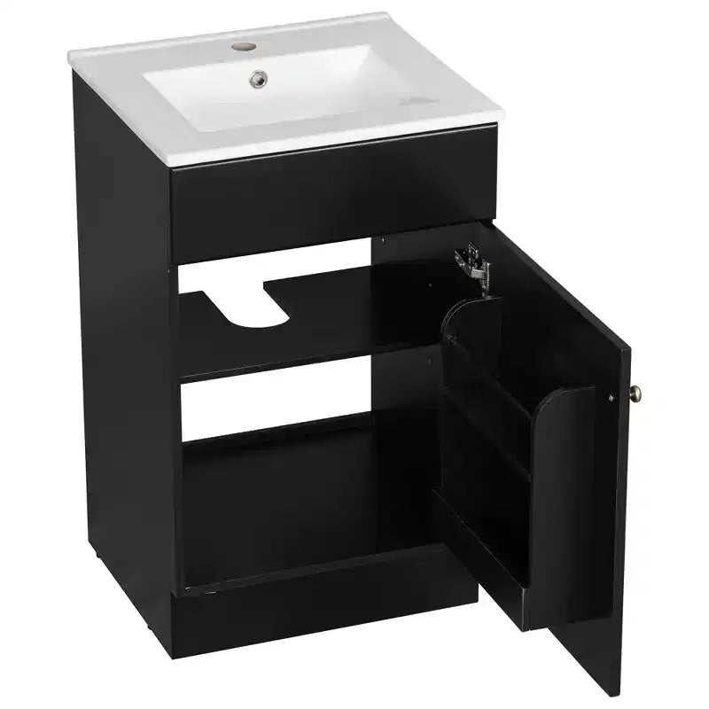 Mobiletto da bagno salvaspazio 20, mobiletto da bagno con lavabo singolo e mensola