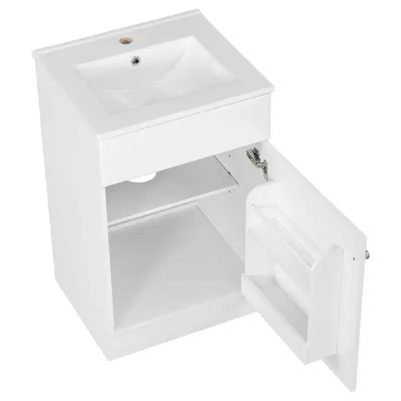 Mobiletto da bagno salvaspazio 20, mobiletto da bagno con lavabo singolo e mensola