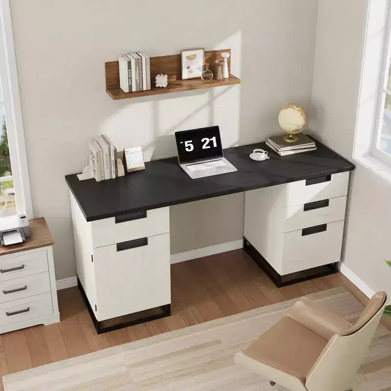 Scrivania da ufficio per agriturismo 59, scrivania per ufficio domestico con cassetto portadocumenti e armadietto, scrivania per computer per studio di lavoro