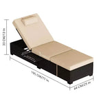 Sdraio da Esterno in Rattan per Patio, Sedia a Sdraio Reclinabile Regolabile per Piscina con Cuscino, Vimini PE, Sedia Prendisole per Spiaggia, Giardino, Set da 2