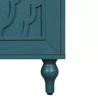 Clihome 63 Mobile Contenitore Grande con Maniglia in Metallo, Ante Intagliate a Fiori, Credenza Consolle Moderna in Legno con Ripiani Regolabili
