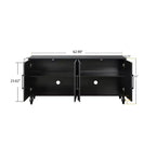 Clihome 63 Mobile Contenitore Grande con Maniglia in Metallo, Ante Intagliate a Fiori, Credenza Consolle Moderna in Legno con Ripiani Regolabili