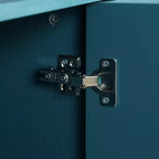 Clihome 63 Mobile Contenitore Grande con Maniglia in Metallo, Ante Intagliate a Fiori, Credenza Consolle Moderna in Legno con Ripiani Regolabili